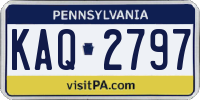 PA license plate KAQ2797