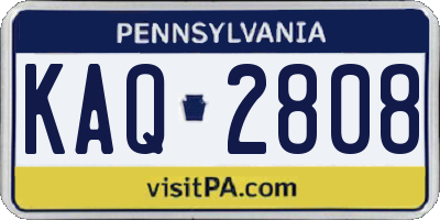 PA license plate KAQ2808