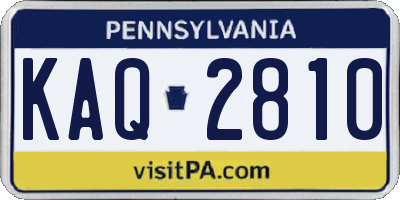 PA license plate KAQ2810