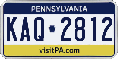 PA license plate KAQ2812