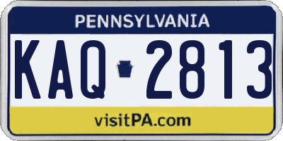PA license plate KAQ2813