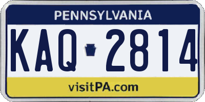 PA license plate KAQ2814