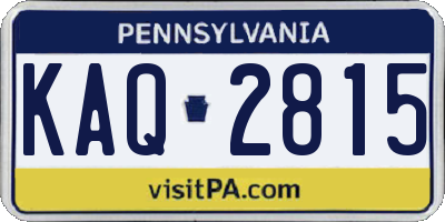 PA license plate KAQ2815