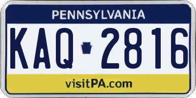 PA license plate KAQ2816