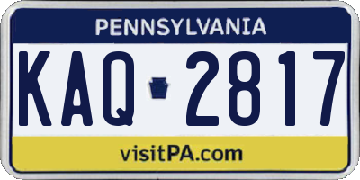 PA license plate KAQ2817
