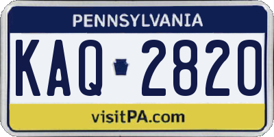PA license plate KAQ2820