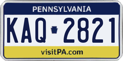 PA license plate KAQ2821