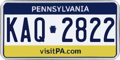 PA license plate KAQ2822