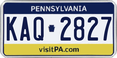 PA license plate KAQ2827