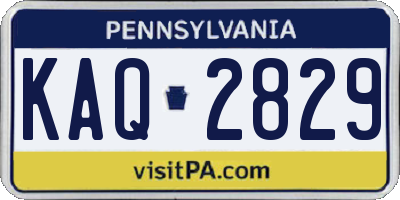 PA license plate KAQ2829