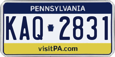 PA license plate KAQ2831