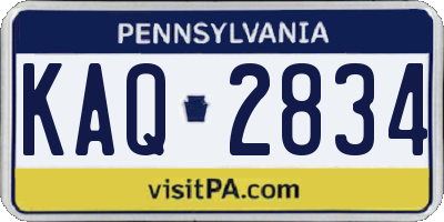 PA license plate KAQ2834