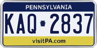 PA license plate KAQ2837