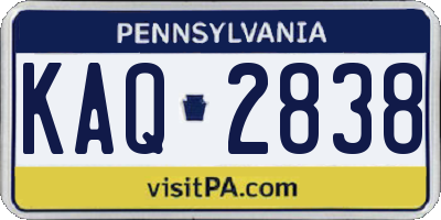 PA license plate KAQ2838