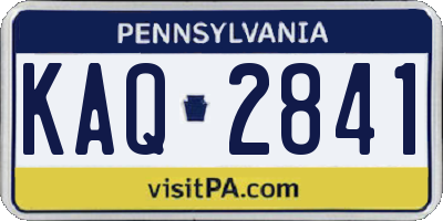 PA license plate KAQ2841