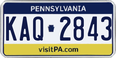 PA license plate KAQ2843