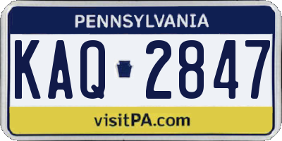 PA license plate KAQ2847