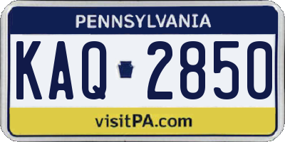 PA license plate KAQ2850