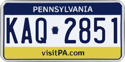 PA license plate KAQ2851