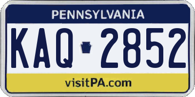 PA license plate KAQ2852