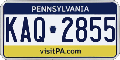 PA license plate KAQ2855