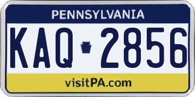 PA license plate KAQ2856