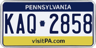 PA license plate KAQ2858