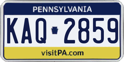 PA license plate KAQ2859