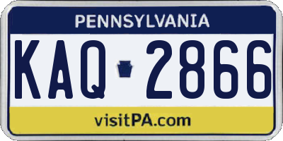 PA license plate KAQ2866
