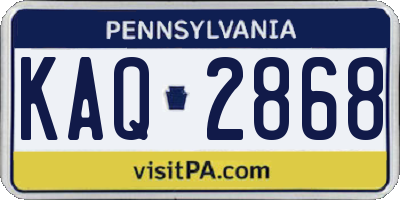 PA license plate KAQ2868