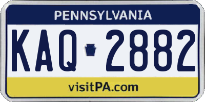 PA license plate KAQ2882