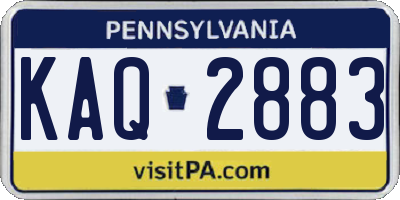 PA license plate KAQ2883
