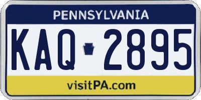 PA license plate KAQ2895