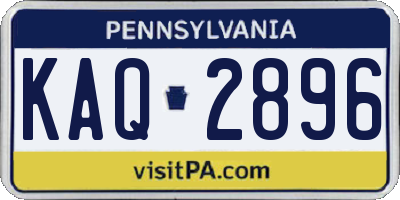 PA license plate KAQ2896