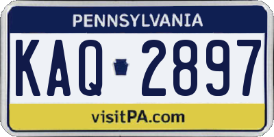 PA license plate KAQ2897