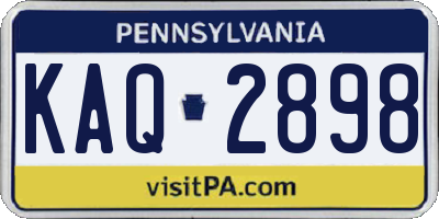 PA license plate KAQ2898