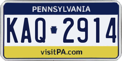 PA license plate KAQ2914