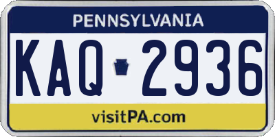 PA license plate KAQ2936