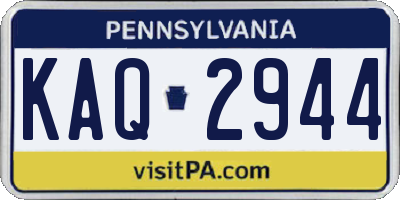 PA license plate KAQ2944