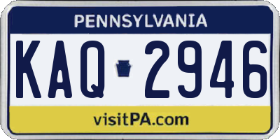 PA license plate KAQ2946