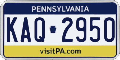 PA license plate KAQ2950