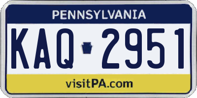 PA license plate KAQ2951