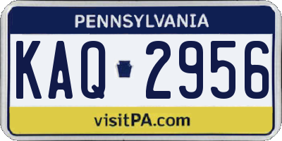 PA license plate KAQ2956