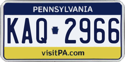 PA license plate KAQ2966