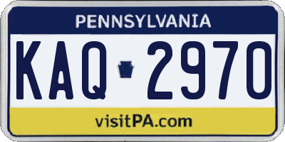 PA license plate KAQ2970