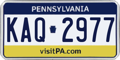 PA license plate KAQ2977