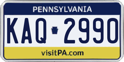 PA license plate KAQ2990
