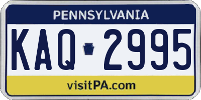 PA license plate KAQ2995