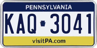 PA license plate KAQ3041