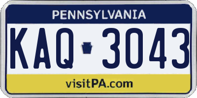 PA license plate KAQ3043